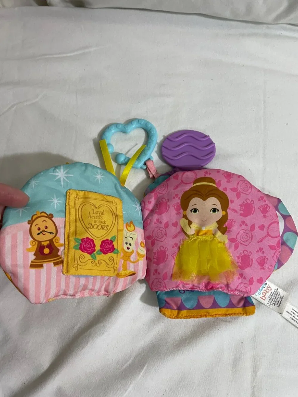 Disney Baby Beauty and the Beast Soft Activity Crinkle Book Teether Mirror 2018